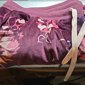 LuLaRoe Women's Cozy Collection Floral Pajama Pants - Purple and Pink